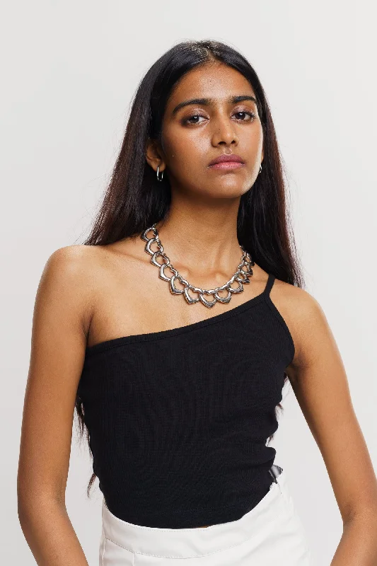 Black One Strap Top Confident Women's Power
