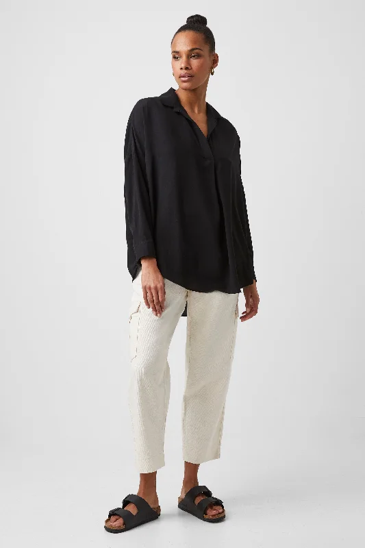 Rhodes Recycled Crepe Popover Shirt Elegant Women's Formal 