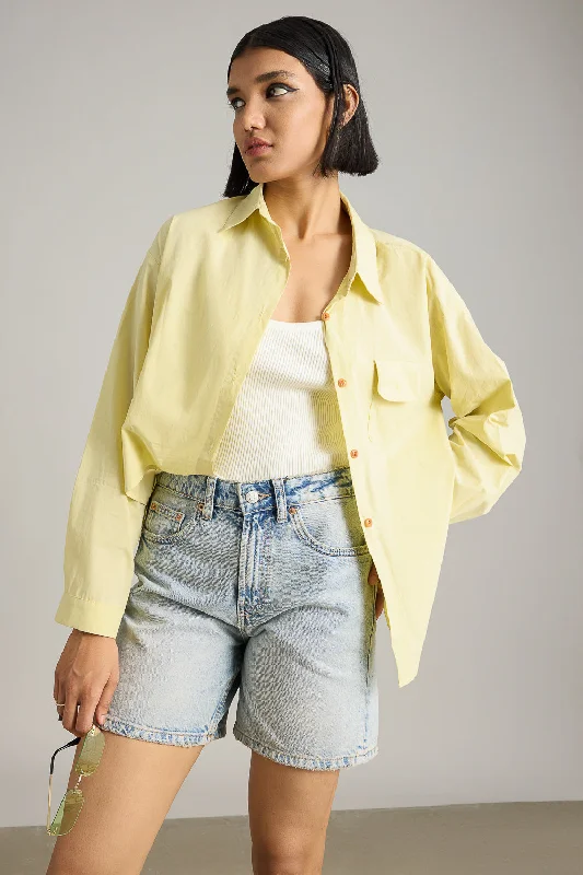 Lemon Asymmetrical Shirt Feminine Women's Soft 
