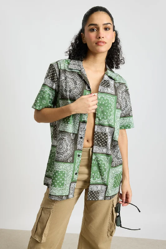 Bandana Print Women's Resort Shirt Polished Women's Silk
