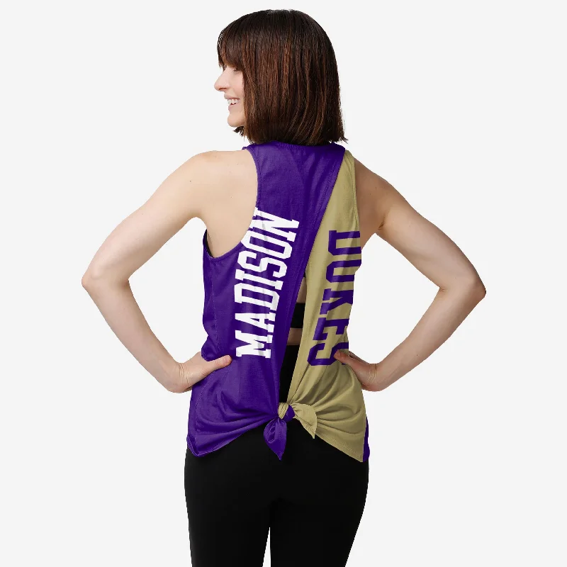 James Madison Dukes Womens Tie-Breaker Sleeveless Top Traditional Women's 