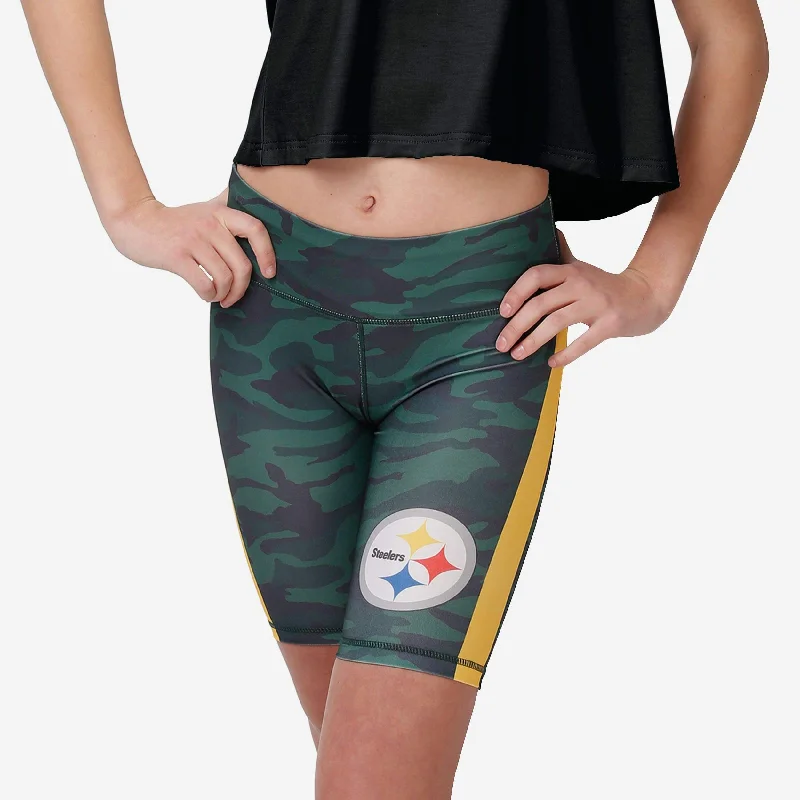Pittsburgh Steelers Womens Camo Bike Shorts French