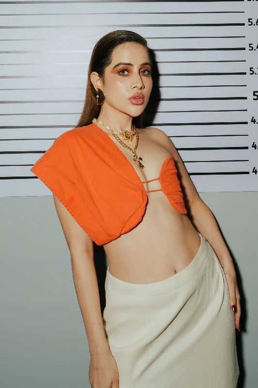 Bright Orange Avante Top Bold Women's Animal Print