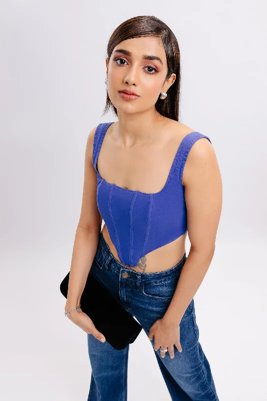 Deep Violet Corset Top Relaxed Women's 