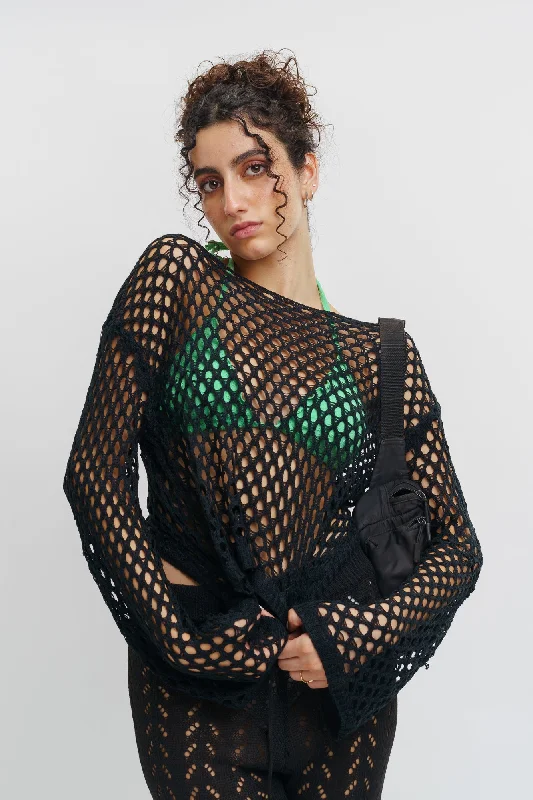 Black Knitted Top Women