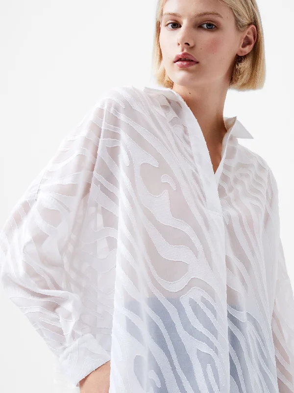 Zebra Devore Popover Shirt Sleek Women's 