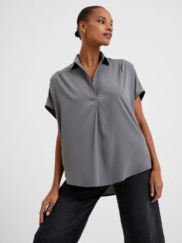 Crepe Light Recycled Popover Shirt Tough Women's Military - inspired