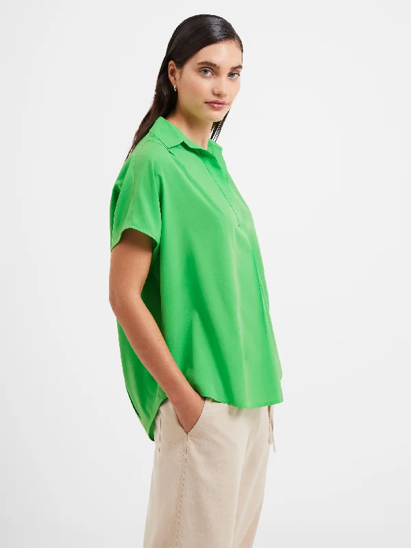 Cele Recycled Crepe Light Popover Shirt British Gentlewoman Style