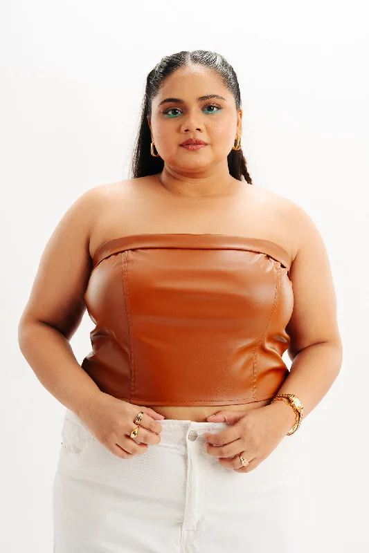 Sandbrown Tube Top Monochromatic All - in - one