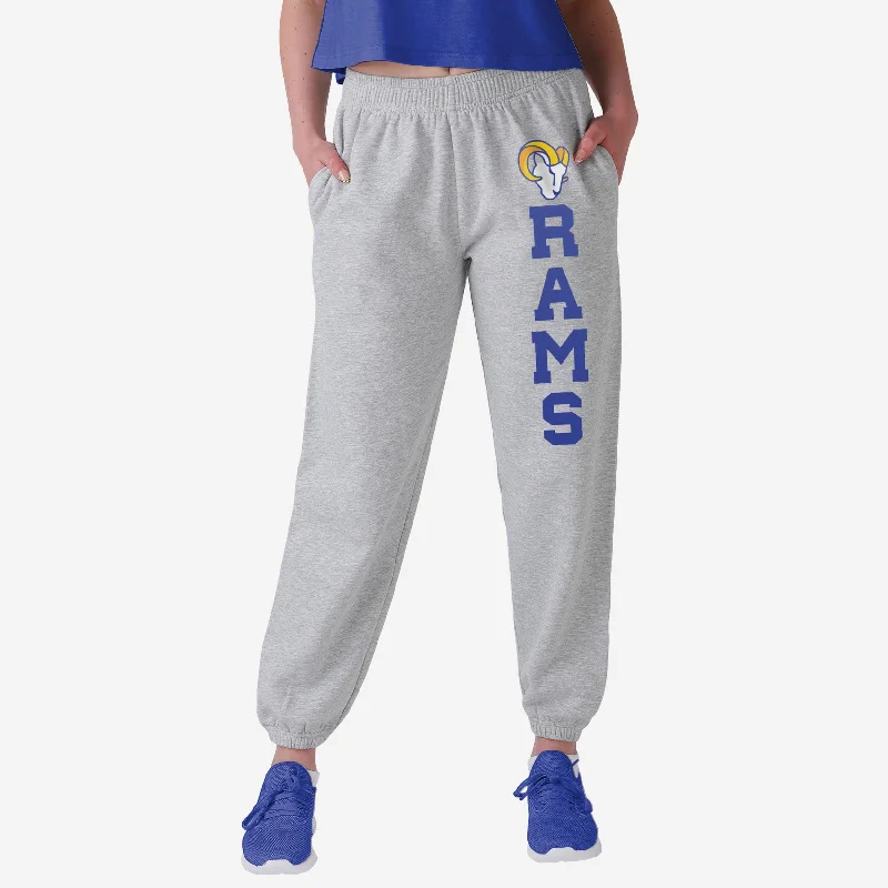 Los Angeles Rams Womens Big Wordmark Gray Sweatpants Unique Women's Upcycled