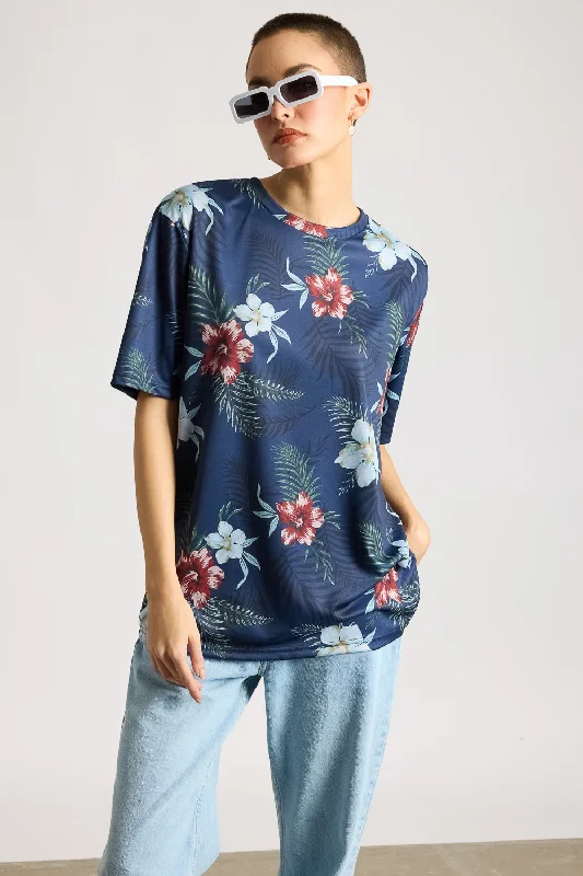 Printed Women's T-Shirt - Mystic Floral Cool Women's Distressed