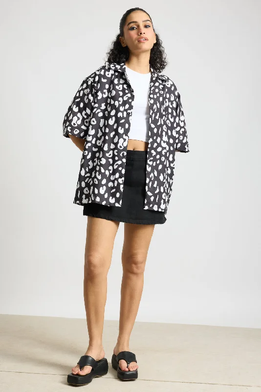 Cow Print Women's Resort Shirt Traditional Women's Wool