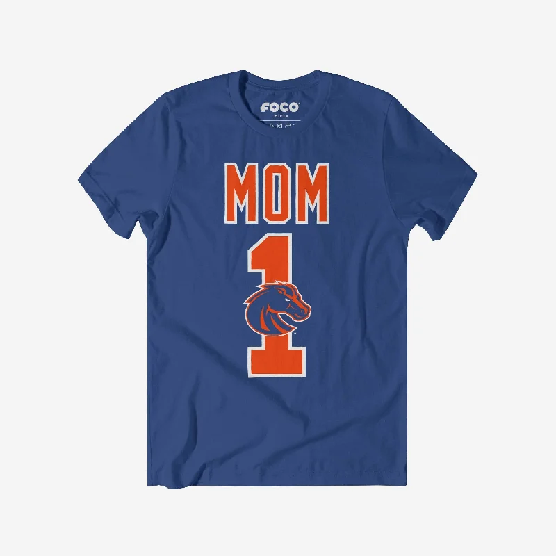 Boise State Broncos Number 1 Mom T-Shirt Casual Women's Loose - fitting