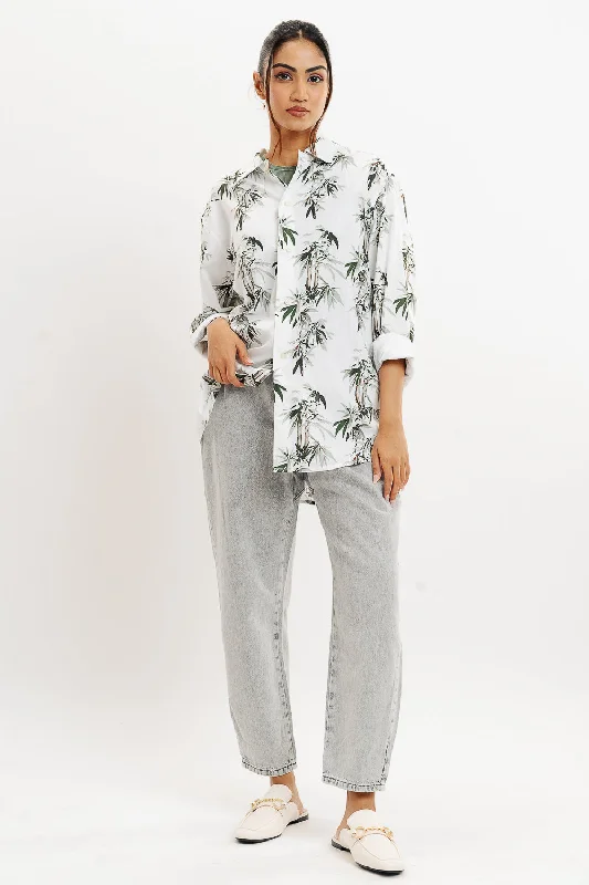 Bamboo Print Full Sleeves Women's Shirt Country