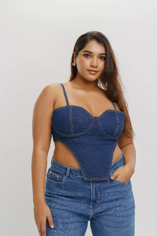 Side Cut Indigo Top Hip Women's Urban
