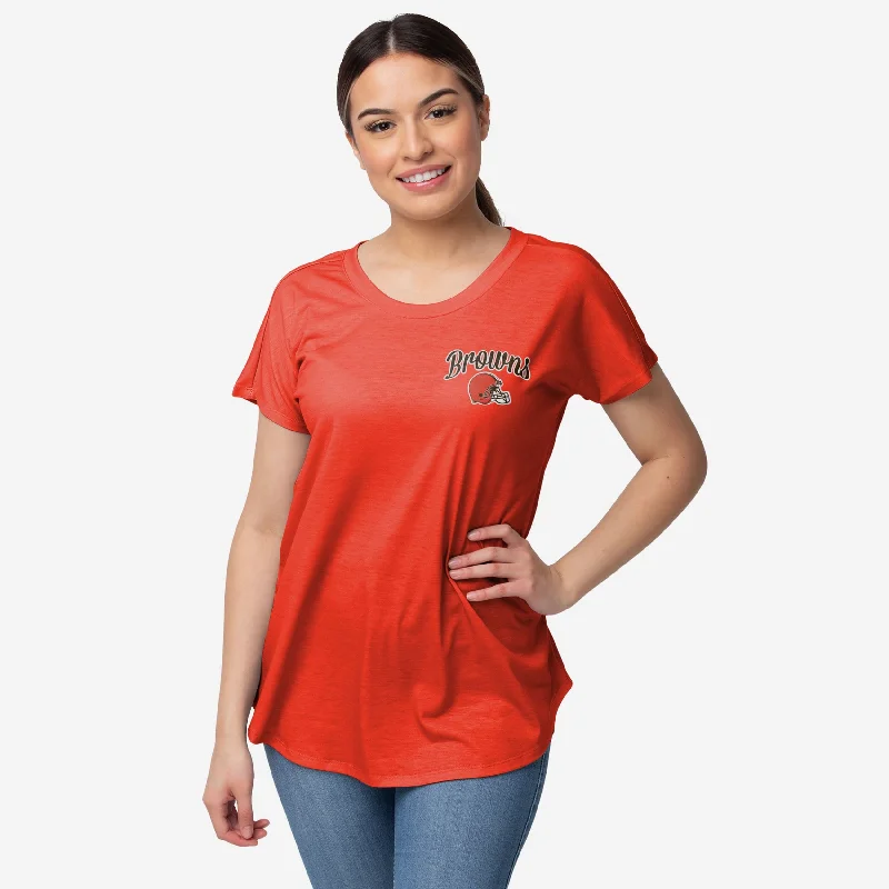 Cleveland Browns Womens Script Wordmark Tunic Top Dynamic Women's High - energy