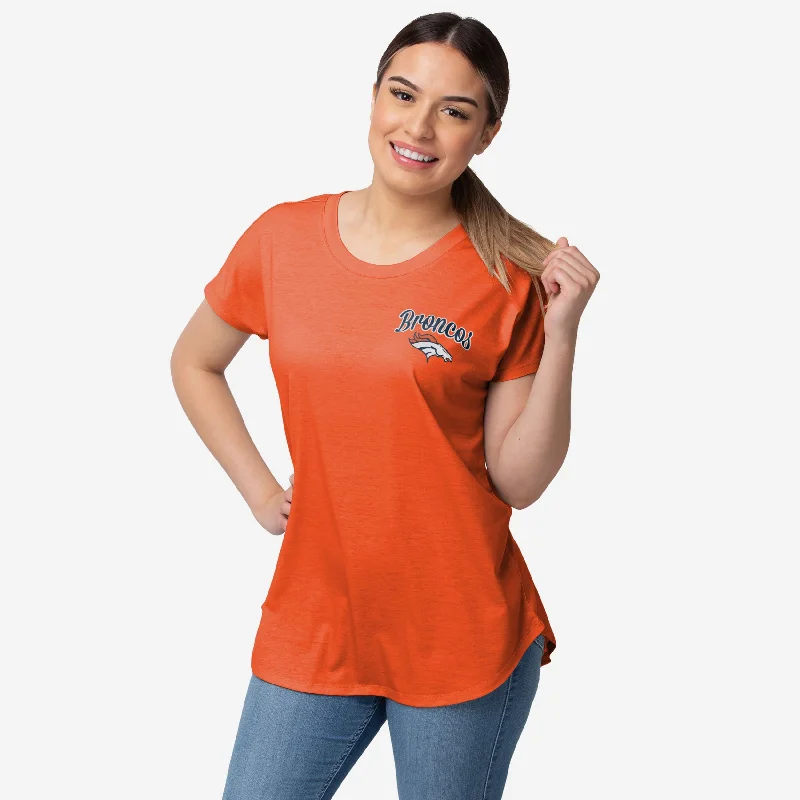 Denver Broncos Womens Script Wordmark Tunic Top Tough Women's Military - inspired