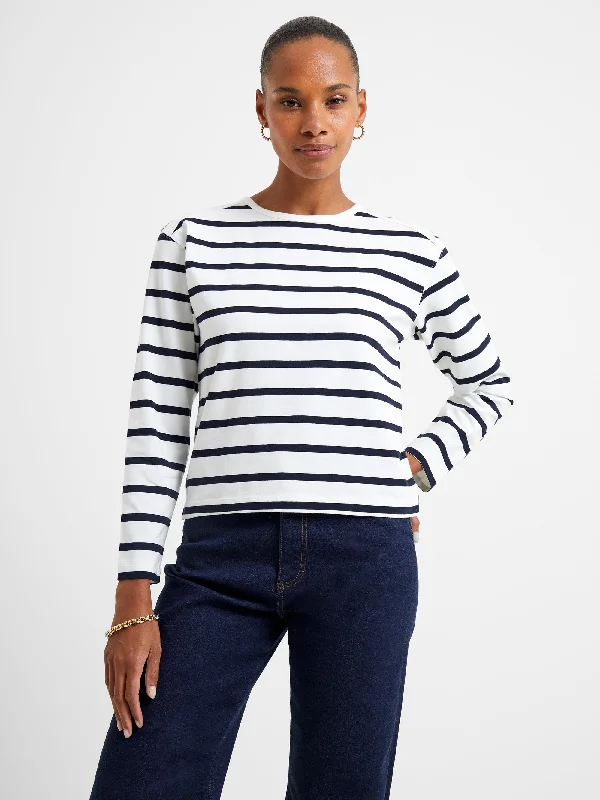 Rallie Stripe Slash Neck Top Minimalist Women's Casual