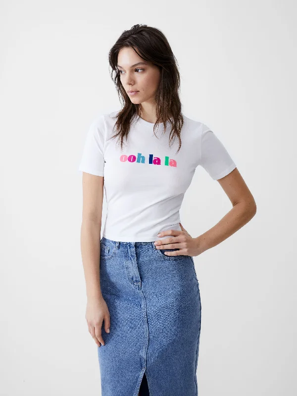 Ooh La La Fitted T-Shirt Monochromatic Office Style