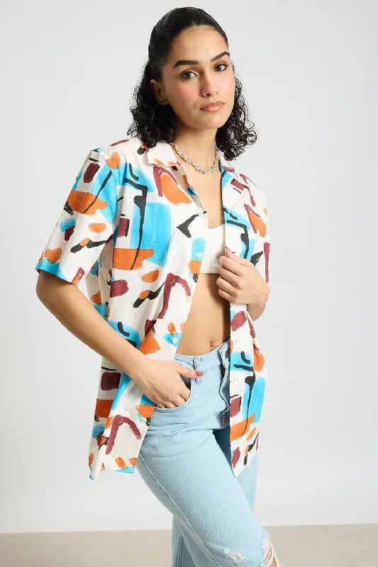 Abstract Paint Women's Resort Shirt Australian Beach