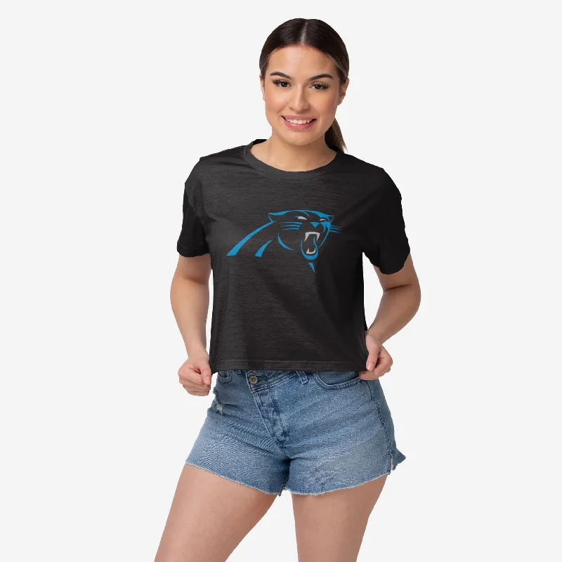 Carolina Panthers Womens Alternate Team Color Crop Top Minimalist Women's Casual