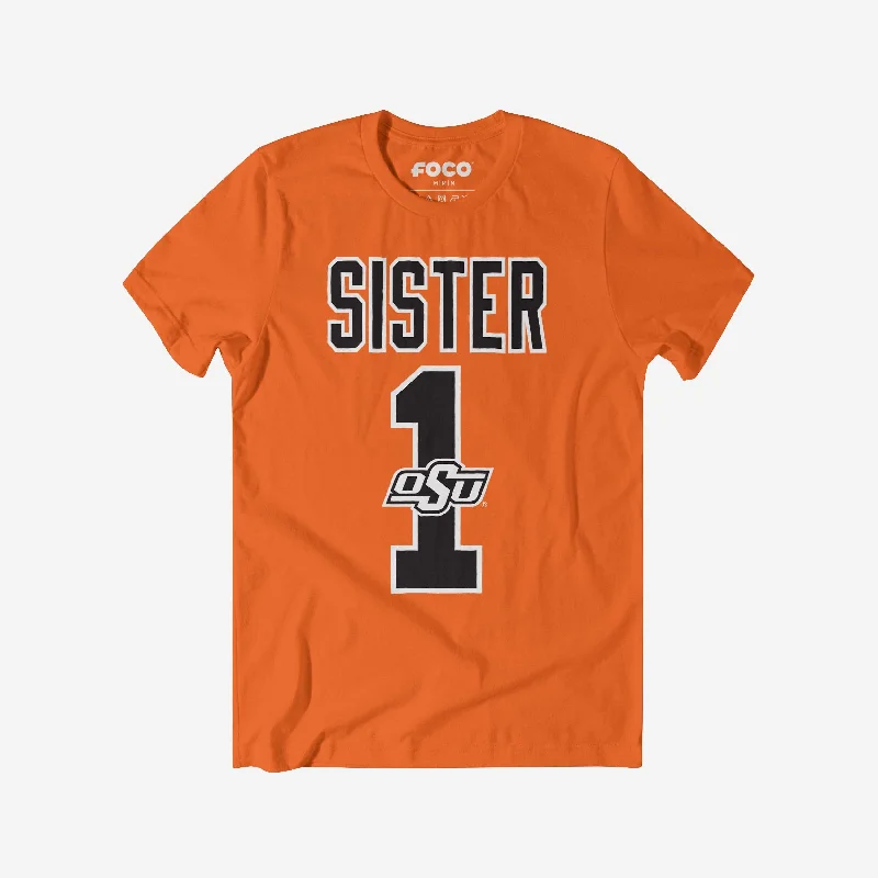 Oklahoma State Cowboys Number 1 Sister T-Shirt Trendy Women's 