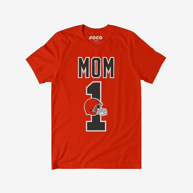 Cleveland Browns Number 1 Mom T-Shirt Refined Women's Velvet