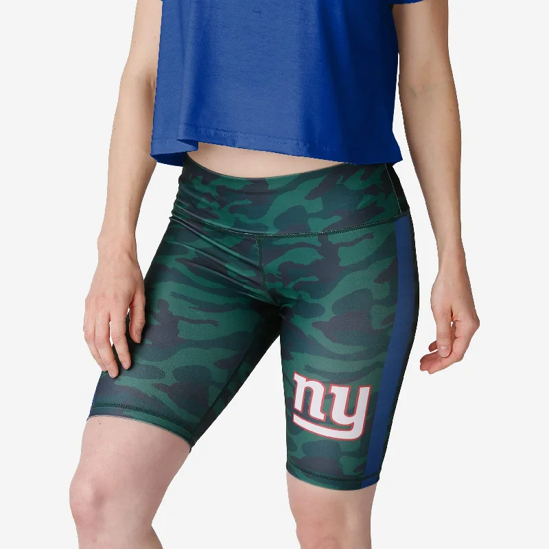 New York Giants Womens Camo Bike Shorts Relaxed Women's Beachy