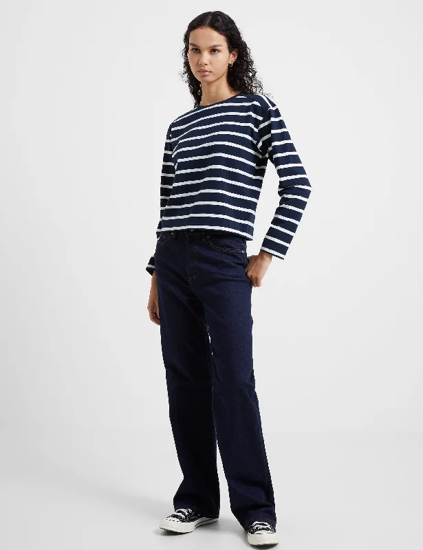 Rallie Stripe Slash Neck Top Contemporary 