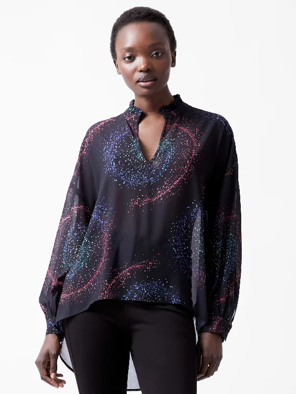 Cecily Estella Georgette Poet Blouse Sophisticated Women's Tailored