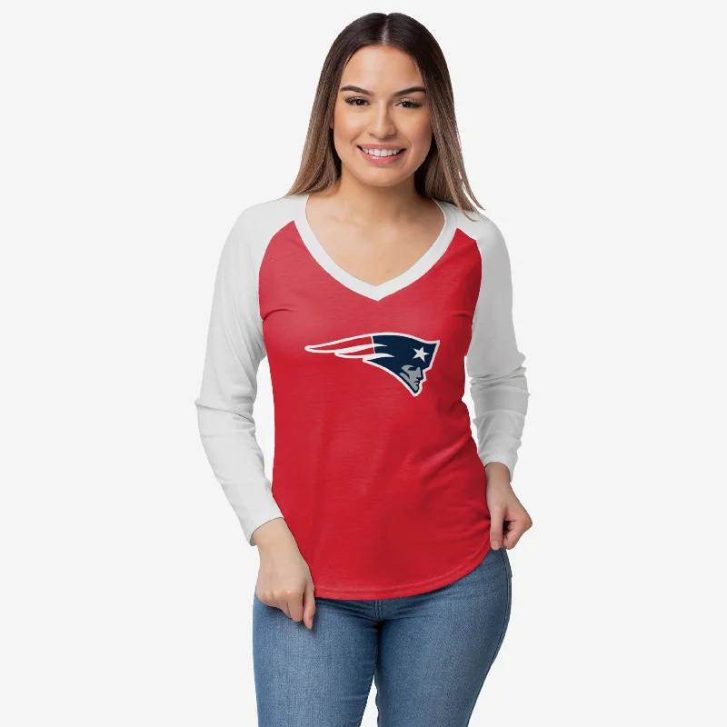 New England Patriots Womens Big Logo Solid Raglan T-Shirt performance