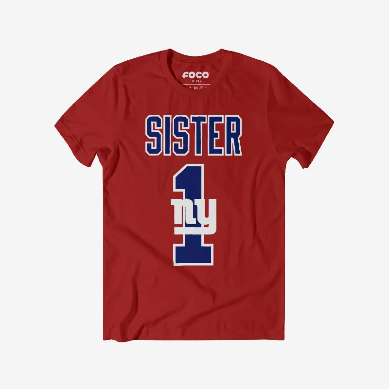 New York Giants Number 1 Sister T-Shirt Athletic Women's High - 