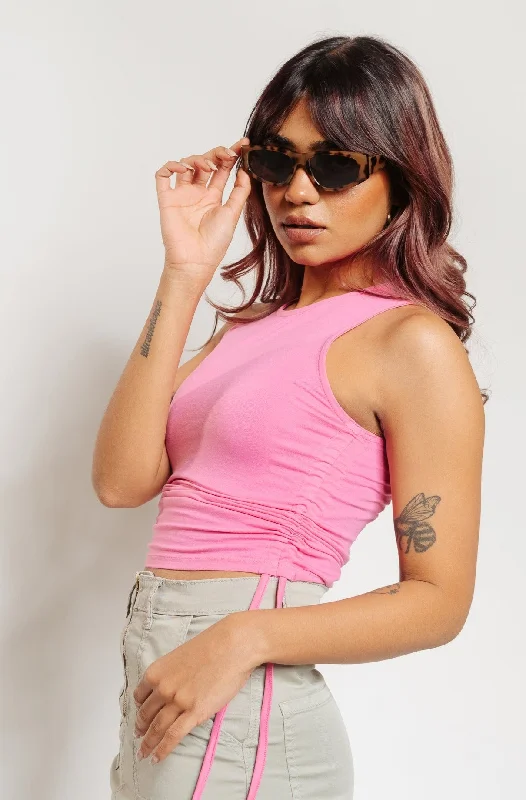Pink Drawstring Top Rugged Women's Outdoor 