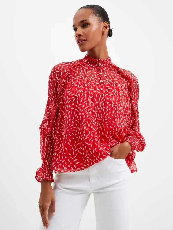 Billi Recycled Hallie Frill Top Feminine Women's Style 
