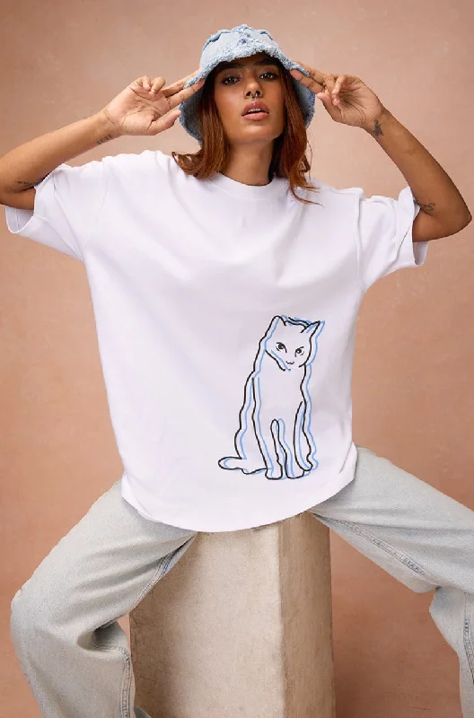 Women's I Am Lonely And Have Nobody White T-Shirt Monochromatic Office Style