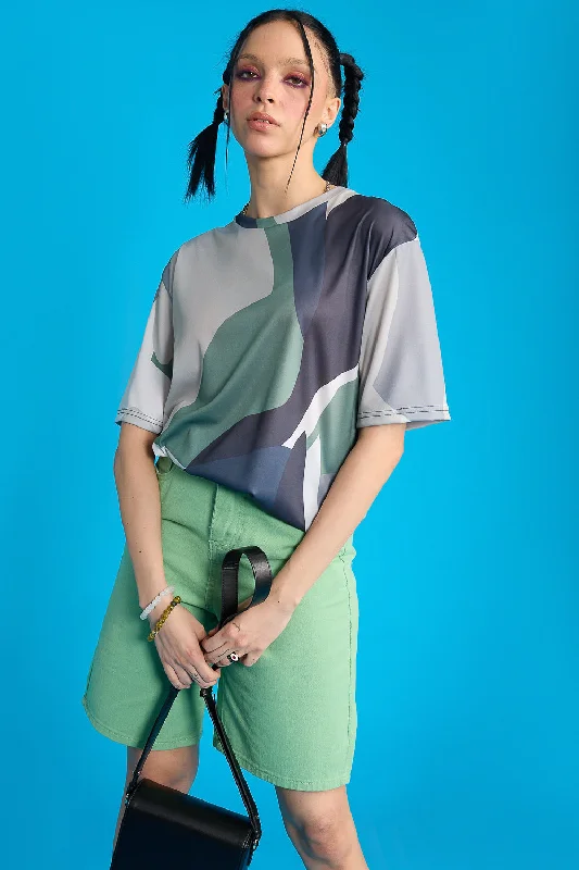 Printed Women's T-Shirt- Camo Abstract Bold Women's Statement