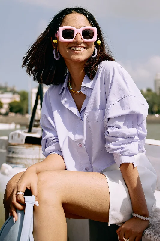 Purple Cropped Cotton Shirt purpose