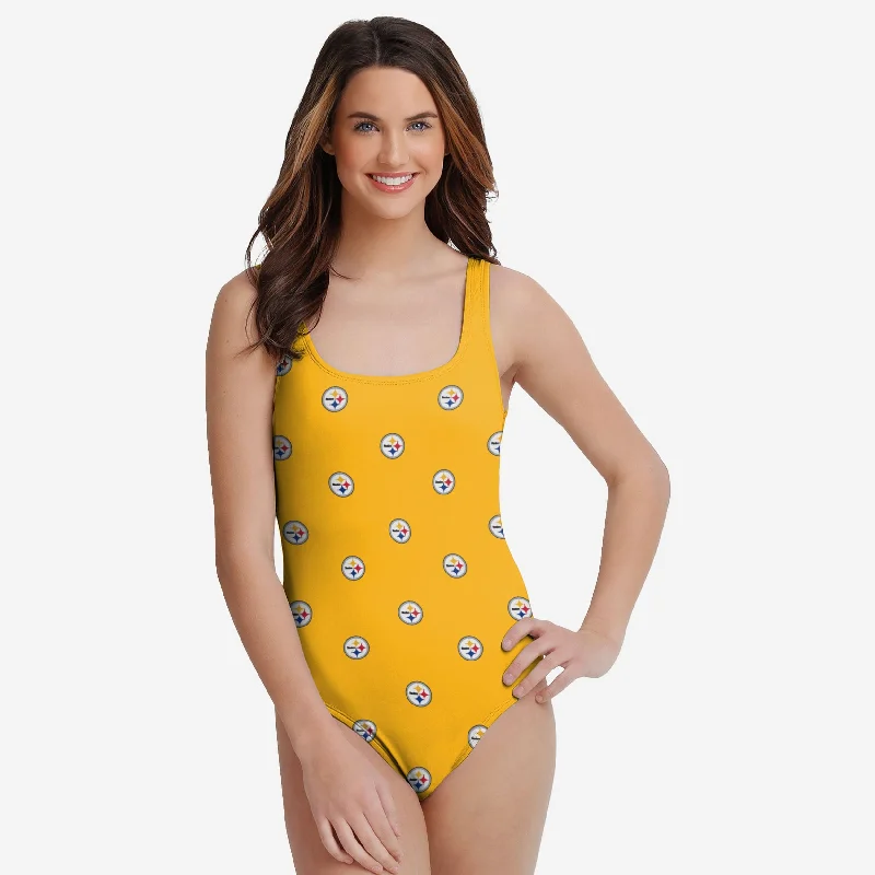 Pittsburgh Steelers Womens Mini Print One Piece Bathing Suit Business