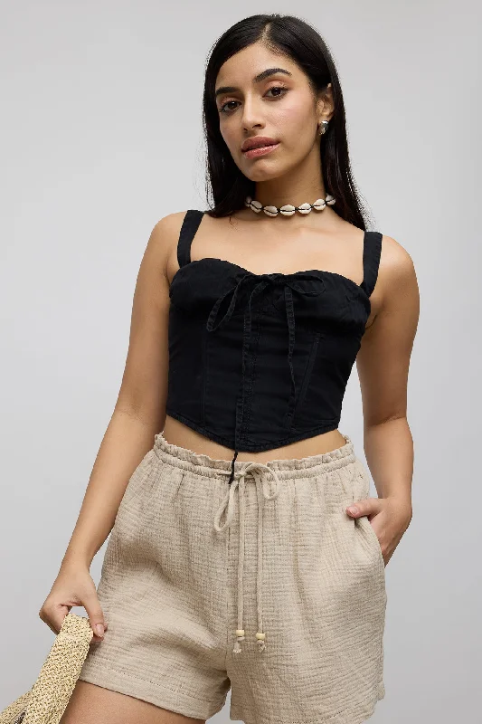 Sweetheart Raven Top Monochromatic All - in - one