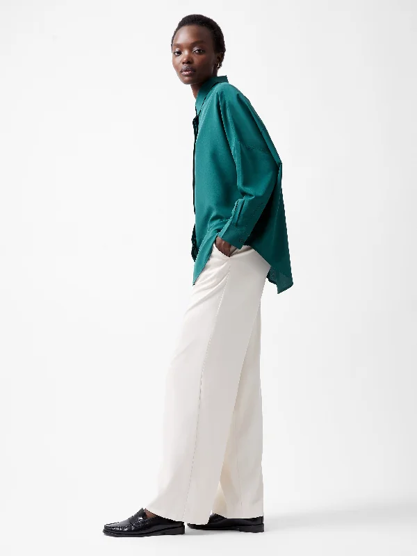 Caprina Recycled Crepe Long Sleeve Button Shirt European