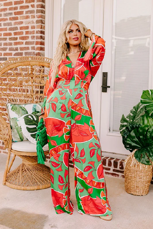Antigua Bound Satin Jumpsuit Curves Relaxed Women's Beachy