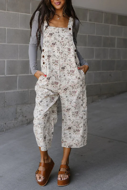 Greta Floral Overalls Youthful Women's Pop