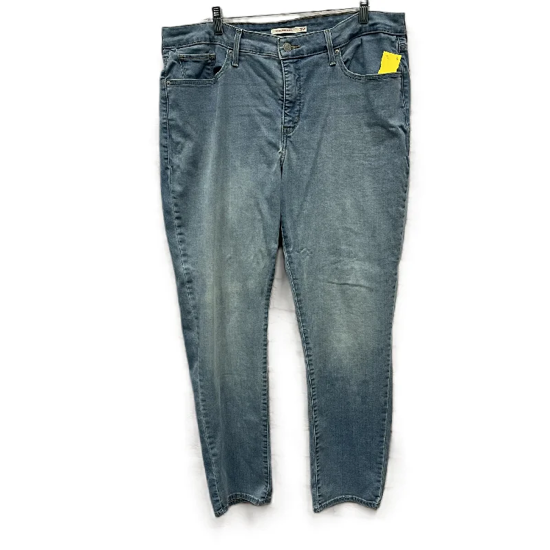 Jeans Skinny By Levis In Blue, Size: 22 Sleek Women's Metallic