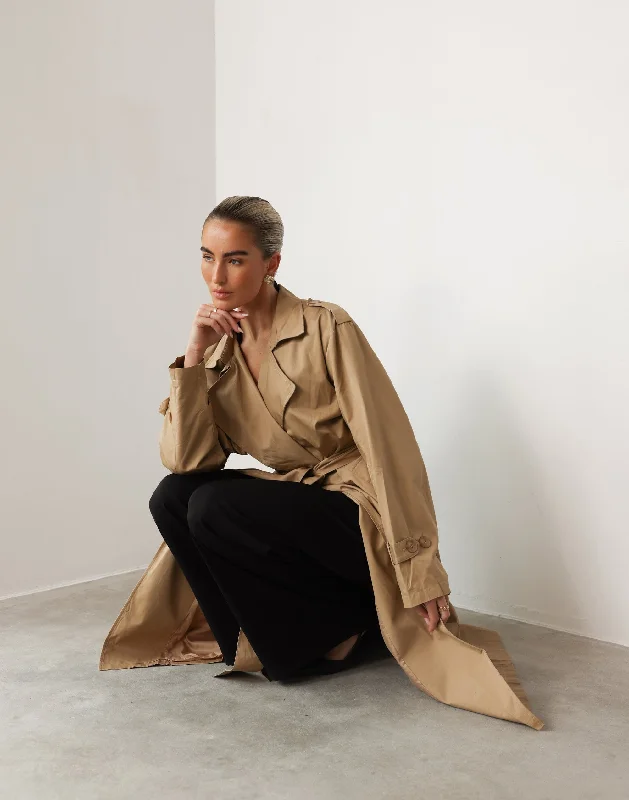Dario Trench Coat (Camel) Sporty Women's Athleisure 