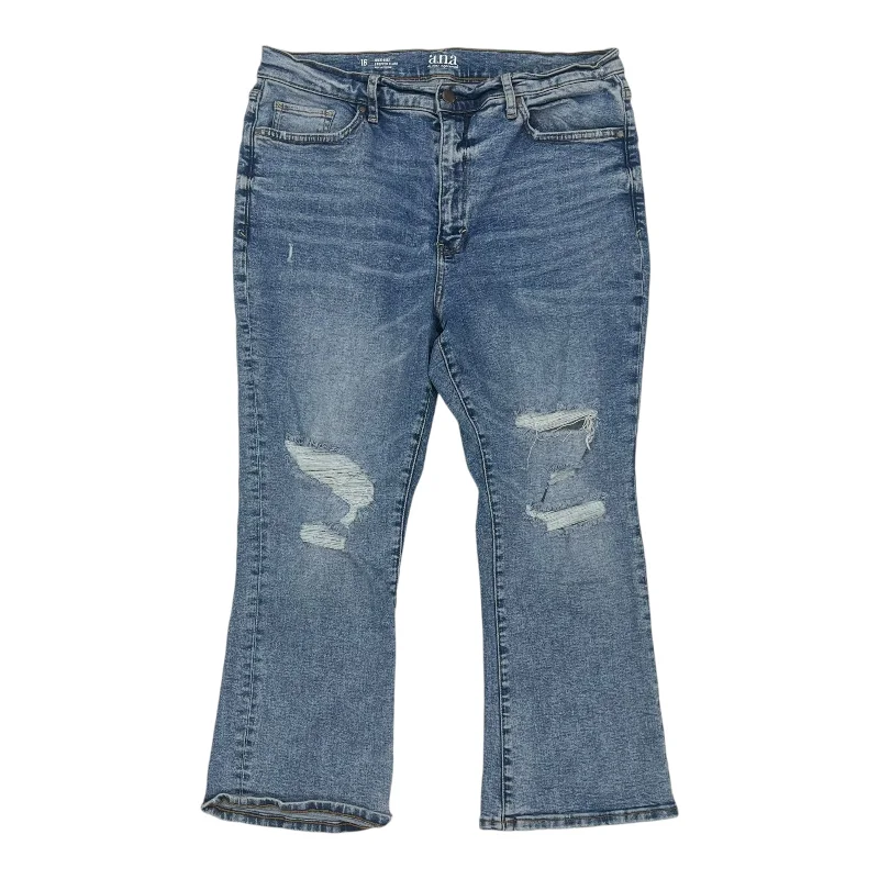Jeans Flared By Ana In Blue Denim, Size:16 Sophisticated Women's Tailored