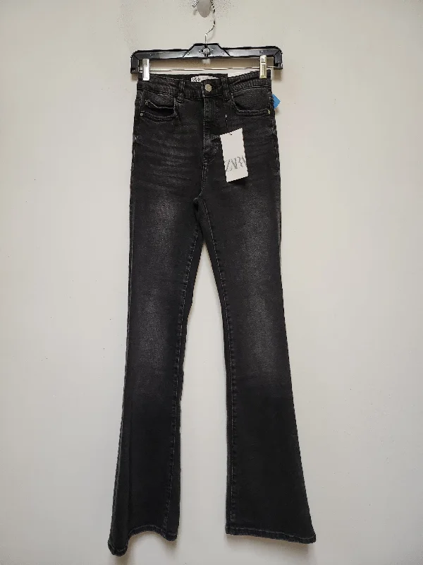 Jeans Flared By Zara In Black Denim, Size: 2 Bold Women's Animal Print