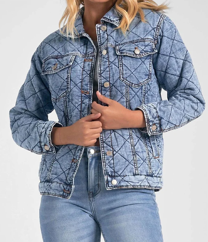 Quilted Jean Jacket In Blue Vacation