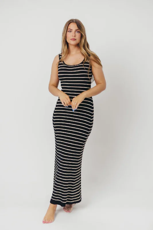 Scarlett Tank Maxi Dress in Black/Cream Rugged Women's Outdoor 