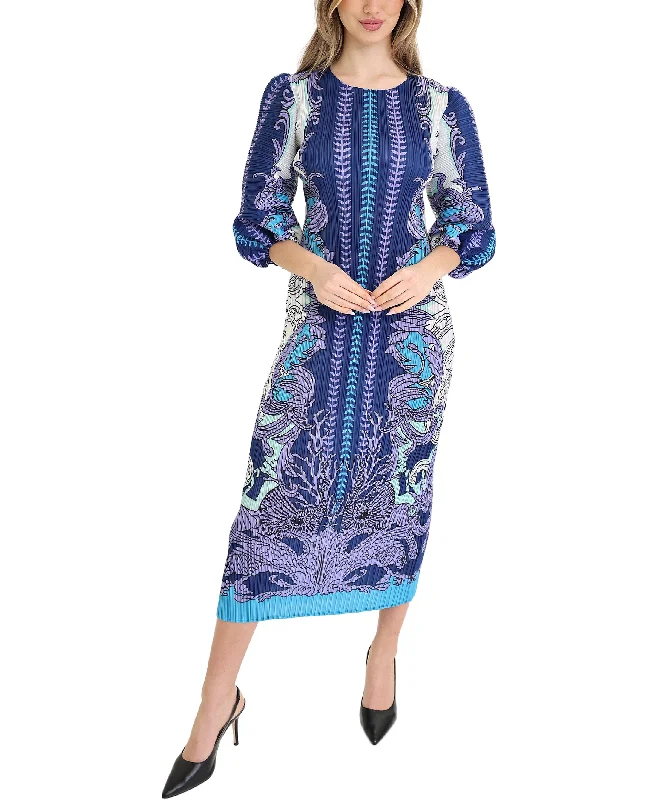 Printed Crinkle Dress Casual Women's Japanese 