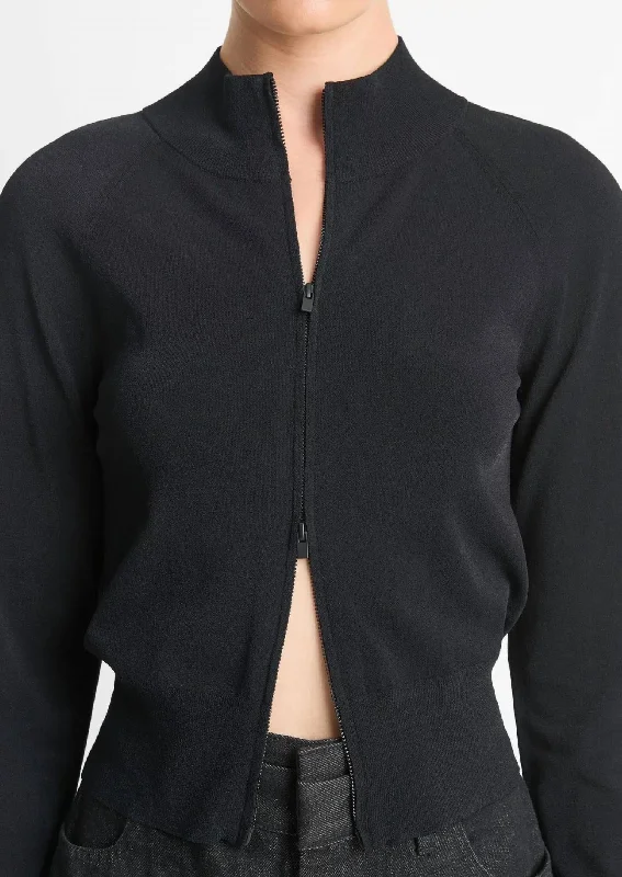 Raglan Zip Jacket In Black performance